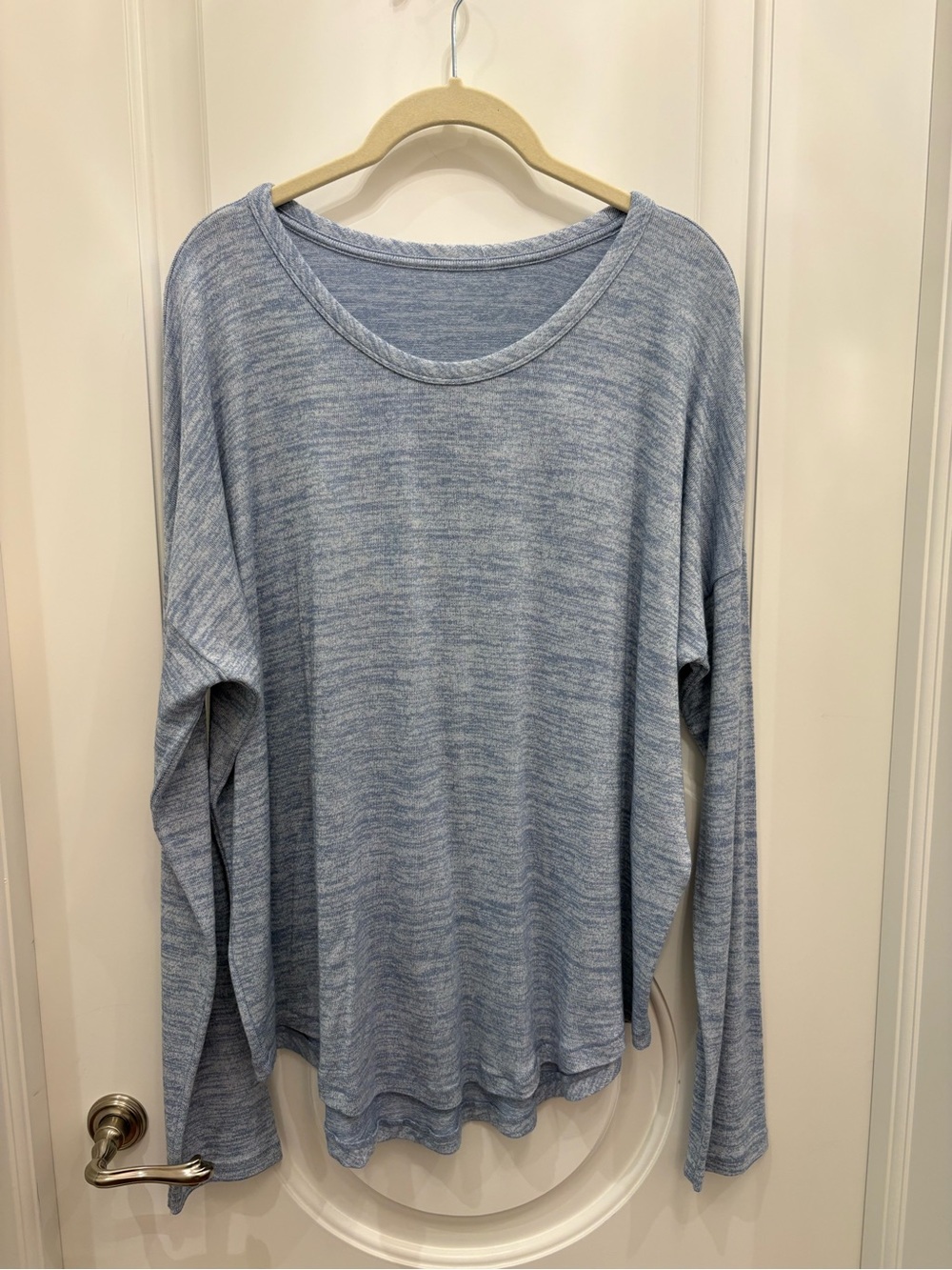 rag & bone Heather Light Blue Long Sleeve Top